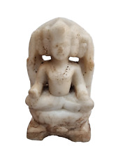 18'C Old Antique Vintage Marble Stone Hand Carved God Brahma Statue / Sculpture picture