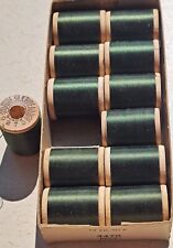 Vintage 12 Belding Corticelli Pure Silk Thread 9270greenSz A 50 Yds/ Wood Spools picture