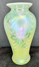 Fenton Glass 1997 Hydrangeas on Topaz Opalescent 9.5