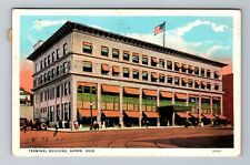Akron OH-Ohio, Terminal Building, c1930 Antique Vintage Souvenir Postcard picture