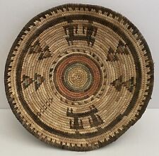Large 13” Hand Woven Multi-Color Native American Design Coiled Tray Basket picture