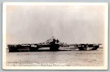 Postcard USS Franklin Navy Aircraft Carrier WWII c 1938 Official Navy RPPC picture