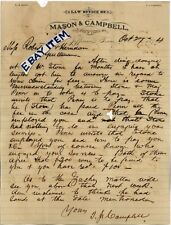1874 JEFFERSON TEXAS letterhead W.H. MASON & THOMAS J. CAMPBELL Attorney LAWYER picture