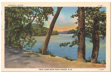 Peaceful Scene-Twin Lakes-New London, NH-1931 vintage unposted postcard picture