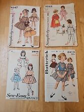 Girls Dress Pattern Simplicity butterick 1950-1960s  Vintage Size 2. Lot Qty 4 O picture