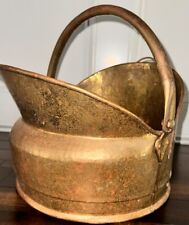 Vintage (possibly Antique) Waccamaw Large Brass Hammered Scuttle Bucket picture