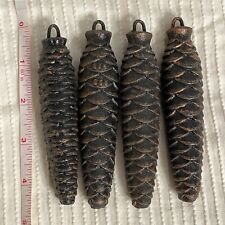 Lot Of 4 Vintage German Cuckoo Clock Pine Cone  Weights About 4.5” picture