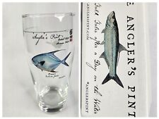 RARE The Angler's Pint Beer Glass Blue 