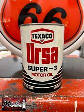 1970’s TEXACO Ursa Super-3 Motor Oil Can 1 qt. - Gas & Oil picture
