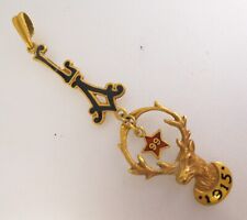 1915 BPOE Elks Los Angeles 99 Pendant Gold-Filled Enamel Brass Antique Jewelry picture