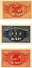 Latvia - 5,10,25 Kapeikas - P-9, 10, 11 - 1920 dated Foreign Paper Money - Paper picture
