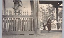 WALKING THROUGH TEMPLE japan real photo postcard rppc traditional culture picture
