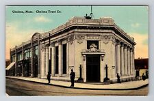 Chelsea MA-Massachusetts, Chelsea Trust Bank Building, Vintage c1920 Postcard picture