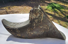 Antique Bronze Conquistador Spanish Colonial Aztec Stirrup Armor Shoe picture
