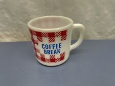 Fun Vintage Westfield Coffee Break Milk Glass Mug picture