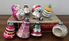 VTG '50/'60s Shiny Brite Ornaments. Bells, Lantern, Double Indent. Some Unsilver picture