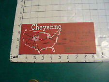 vintage HIGH GRADE travel paper: CHEYENNE WYOMING old west 1956 picture