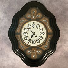 Antique 19th C. French Napoleon III Mother of Pearl Inlay & Enamel Wall Clock picture