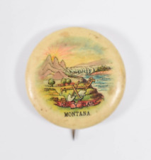 Vintage C. 1890's Sweet Caporal Cigarette Montana Pinback Tobacco Advertising picture
