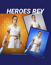 topps star wars card Trader REY   HEROES ORANGE BLUE WHITE picture