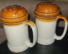 Vintage Knobler Salt & Pepper Shakers Brown & Tan Stored Never Used Stickers On picture