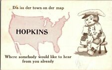 1915. GREETINGS FROM HOPKINS, MICHIGAN. POSTCARD. DC12 picture