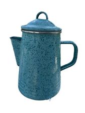 Paula Deen Blue Speckled Enamelware Percolator Coffee  Pot Graniteware 8 Cup picture
