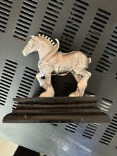 Budweiser Clydesdale Horse Chilmark Fine Pewter on Wood Stand Cheryl Klein 1980 picture