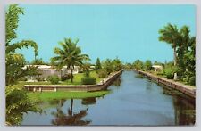 Postcard Margate Florida Waterway Residences Along A Beautiful 1973 picture
