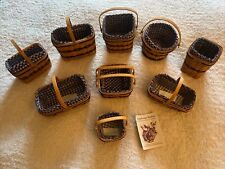 9 Longaberger Collectors Club JW Miniature Baskets Signed Collectable Handwoven picture