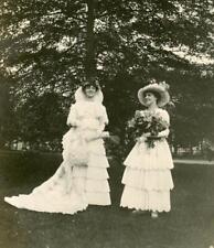 F469 Vtg Photo MAY DAY CEREMONY, TWO WOMEN c Early 1900s picture