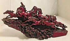 Red Resin Sculpture of Majestic Herd of Running Horses picture