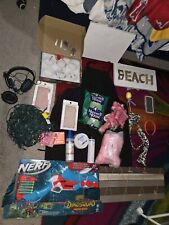 Junk Drawer Lot Signs Christmas Lights Nerf Gun Jewerly Earrings Pins Pets picture