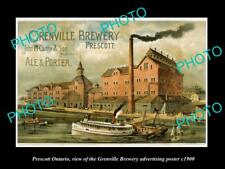 OLD 8x6 HISTORIC PHOTO OF PRESCOTT ONTARIO THE GRENVILLE BREWERY POSTER c1900 picture