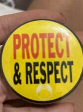 PROTECT & RESPECT vintage pin picture