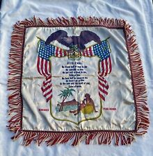 WWII Satin Souvenir Fringed Pillow Cover Remember Pearl Harbor Sister picture