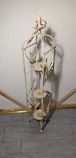 Vintage Shabby Chic Italian Regency Wrought Iron Metal Candle Holder picture