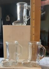 Libby Canada Whiskey Rodeo Reigning King Boot Glass Shot Glasses Lot (3) NEW picture