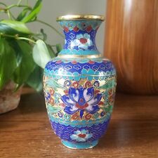 Vintage Cloisonne Vase Chinese Floral picture