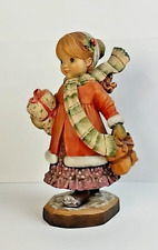 ANRI Sarah Kay Hand Carved 'Winter Surprise' Wood Figurine 147/1000 Nice Example picture