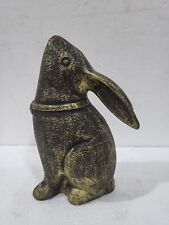 Vintage Big Rabbit Metal Easter Bunny Figurine Statue Antique 9 inches picture