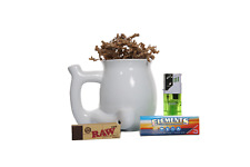 Wake & Bake Ceramic Mug Dry Pipe Coffee Cup White Smoking Pipe Holiday Gift Set picture