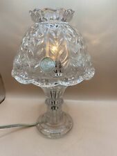 Vintage Lead Crystal Boudoir Table Lamp Heavy Cut Glass Vanity Night Stand Clear picture