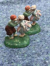 (2) 1930’s Hubley #382 Dutch Boy & Girl 5in Cast Iron Bookends *Original Paint* picture