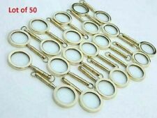 Brass Magnifying Glass Lot Of 50 Vintage Readers Glass Pendant Locket Key Chain. picture