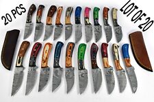20 pieces Damascus steel steel skinning knives with leather sheath UM-5072 picture