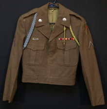 WWII Occupation Tailored Ike Jacket 1st Infantry German Bevo, Theater Ribbons picture