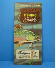 Northwest Airlines Shakespeare Lures Fishing Guide Brochure 1951 RARE picture