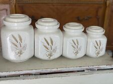 Vintage Wheat Pottery Craft Canisters picture