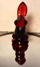 RARE JIM BURKAM RUBY RED GLASS BUNNY #6808 1978 1 of LESS THAN 50 POURED picture